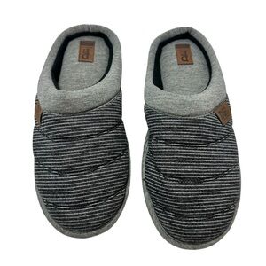 Dearfoams Cozy Classic Comfort Men's Striped Scuff with Memory Foam Slippers